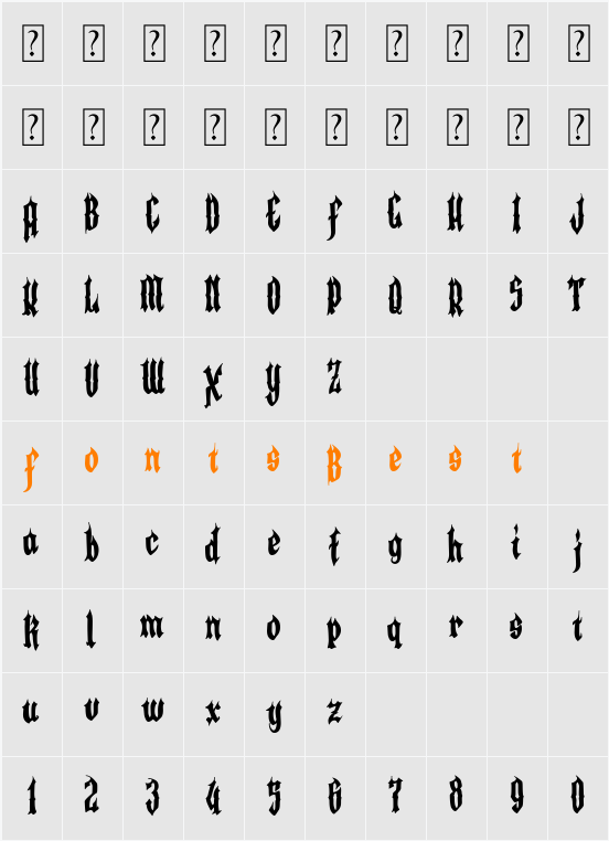 18 Years & 88 Names Character Map