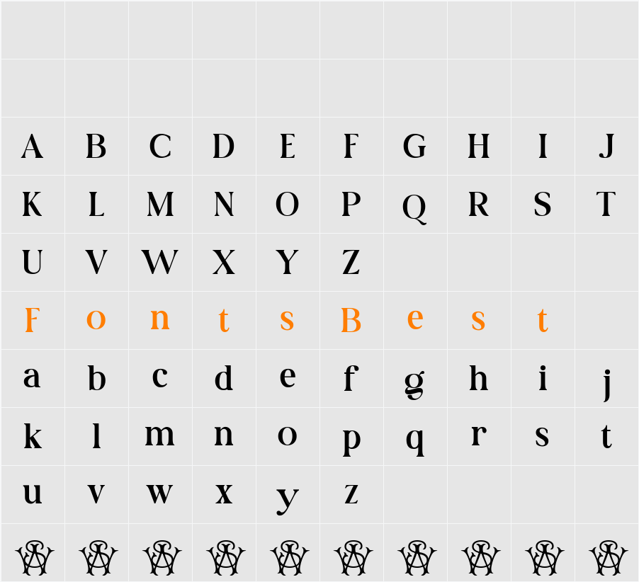 Ws Paradose Character Map