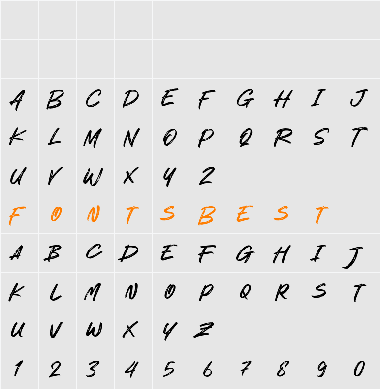 Foxgrab Character Map