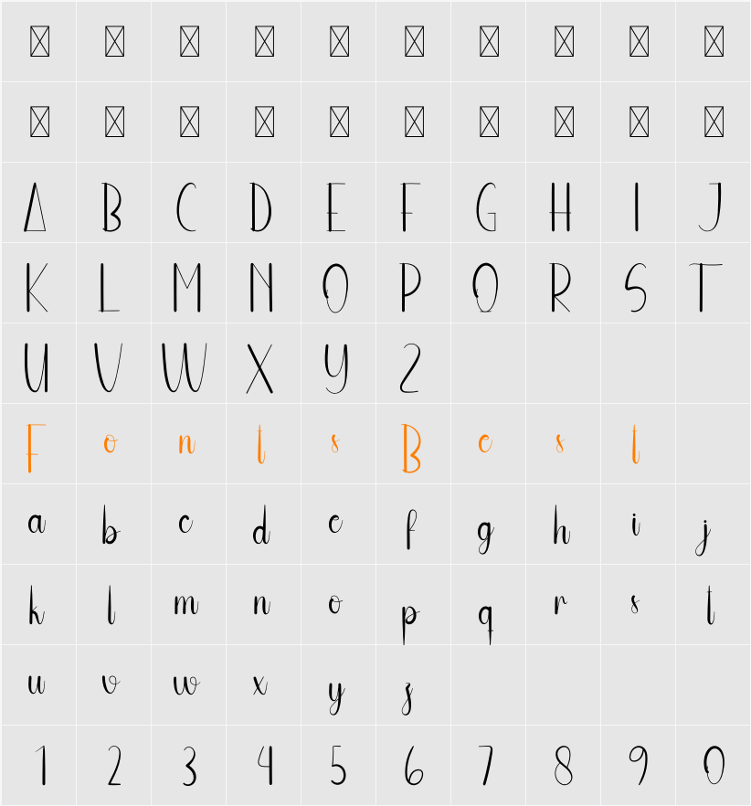 Nursling Character Map