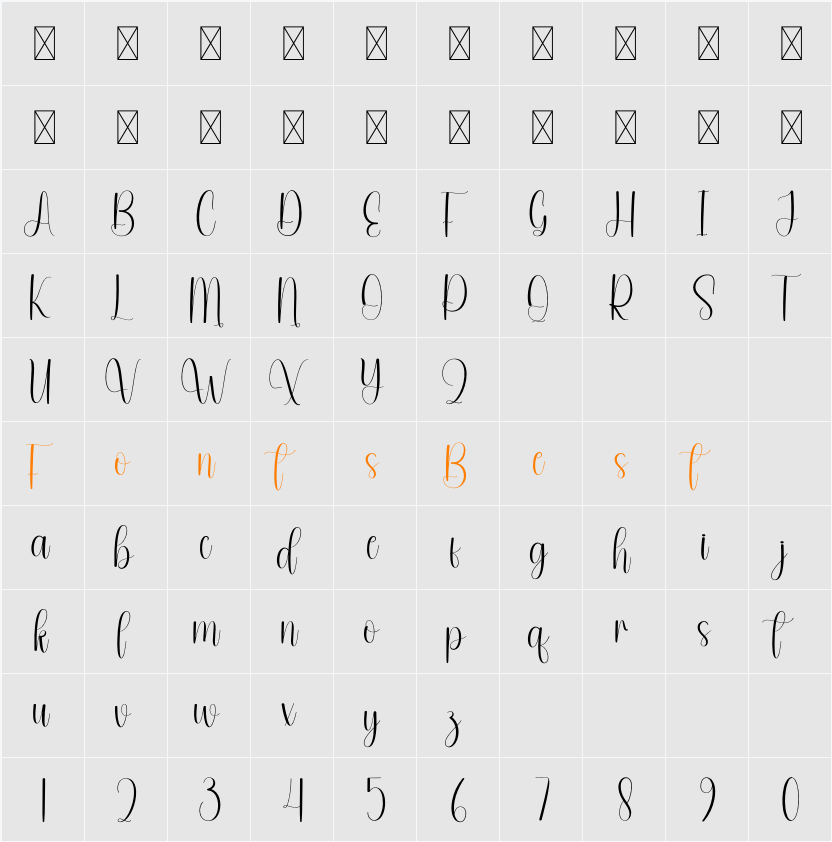 Delicate Character Map