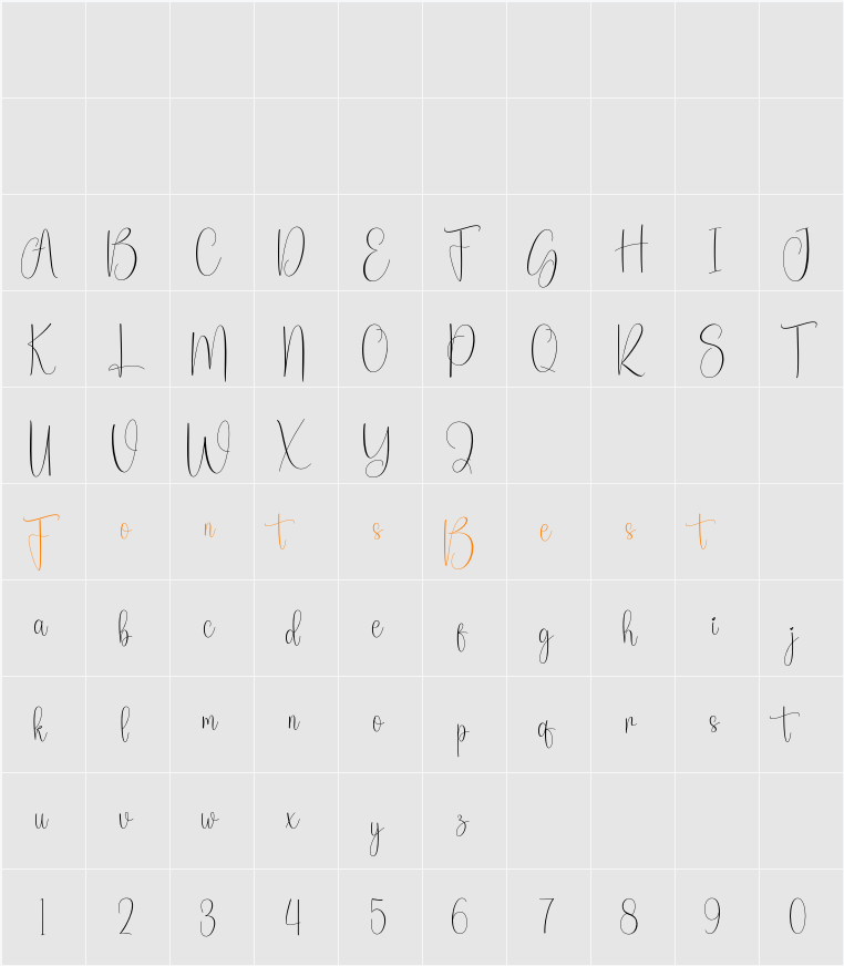 Autosian  Character Map