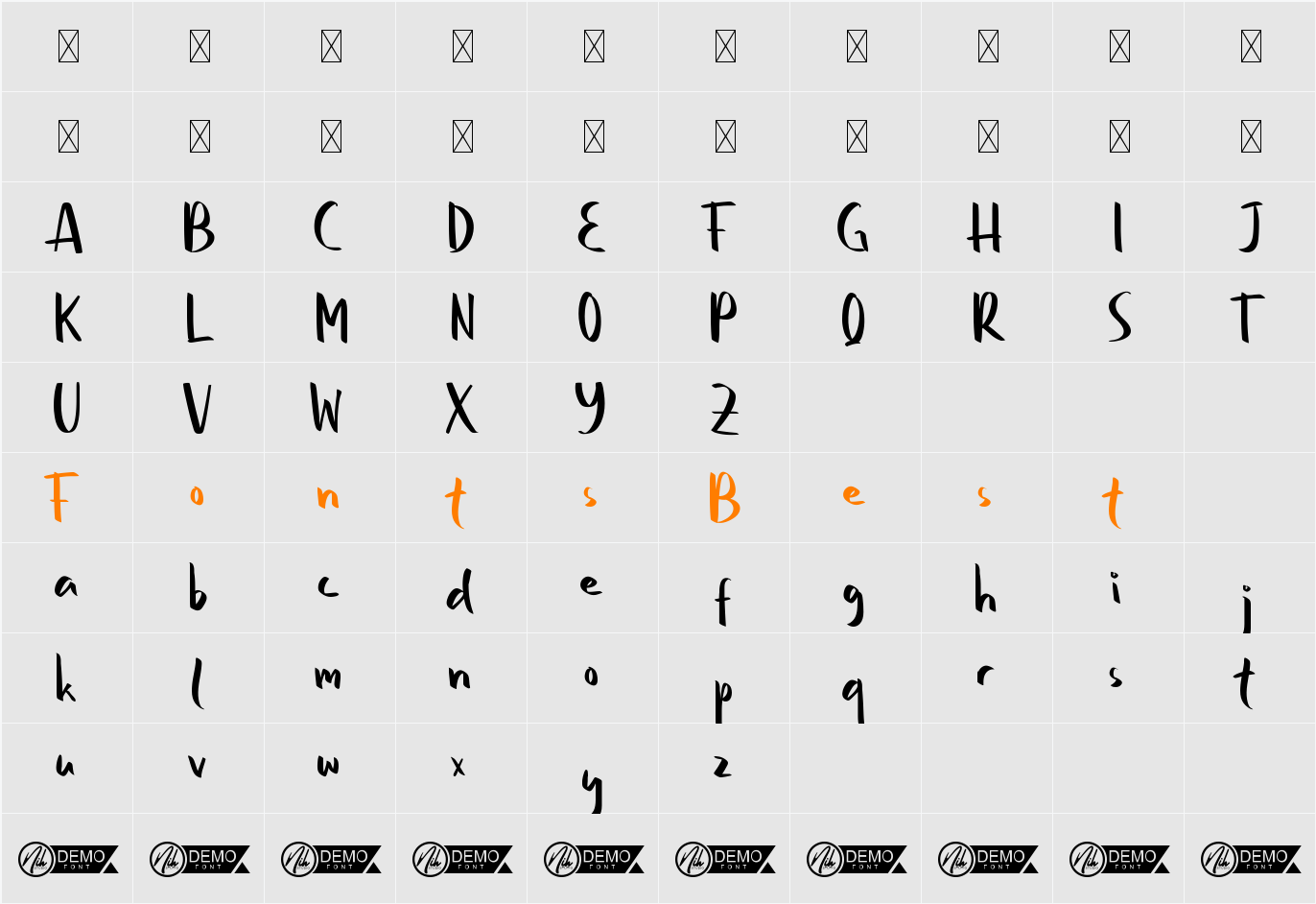 Tentang P Demo Character Map