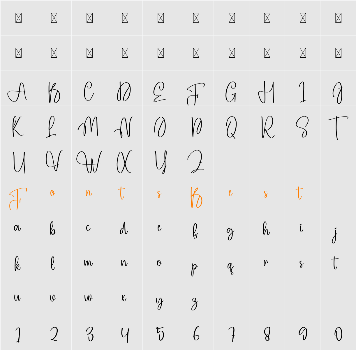 Homestead Character Map