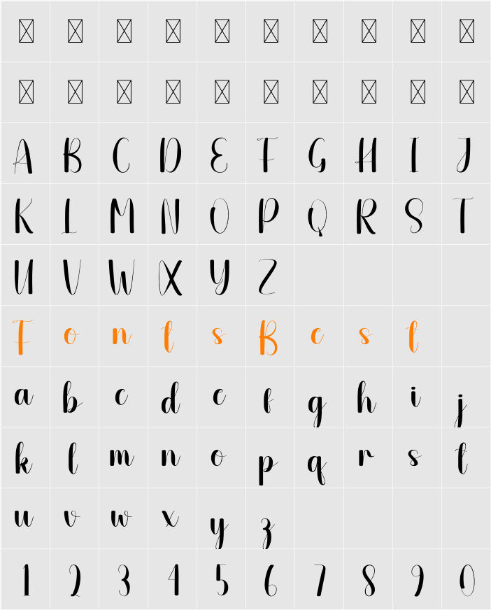 Headsed Character Map