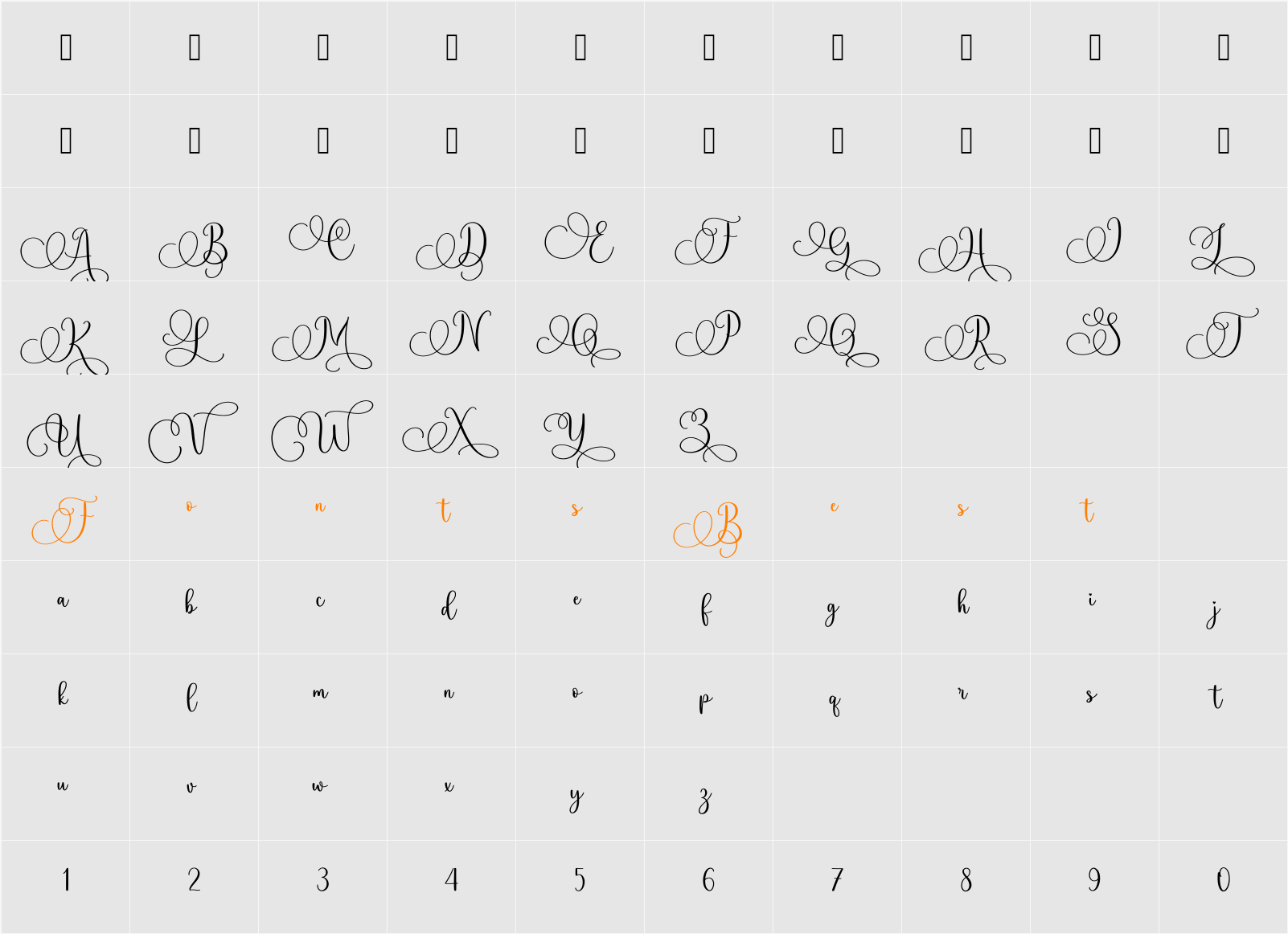 Geshila_DEMO Character Map