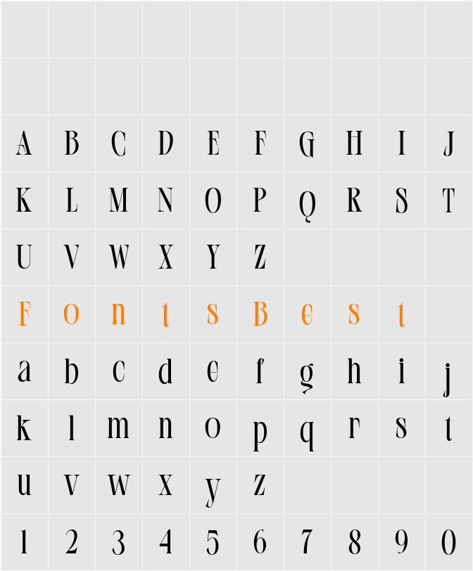 Flanela Character Map