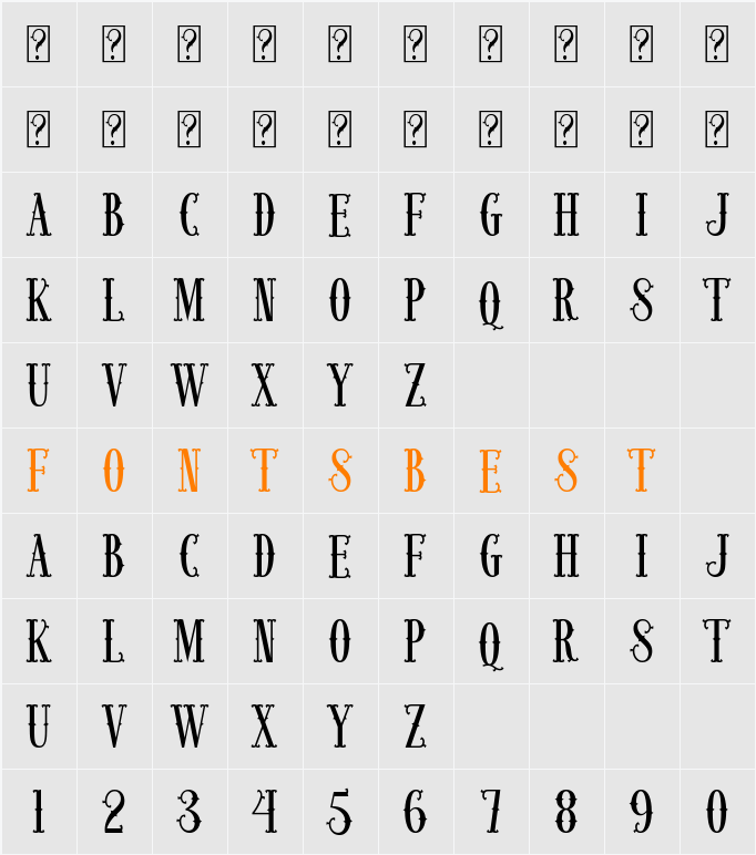 Jackly Western Character Map
