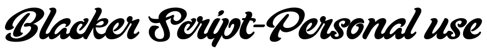 Blacker Script-Personal use Font Image