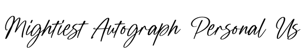 Mightiest Autograph Personal Us Font Image