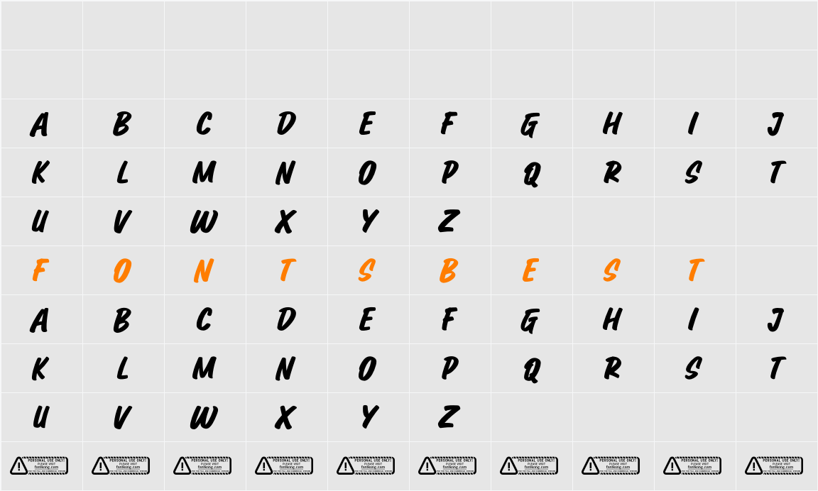 Funky PERSONAL USE ONLY! Character Map