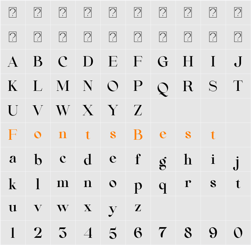 Beautiful Comethrue Demi Bold Character Map