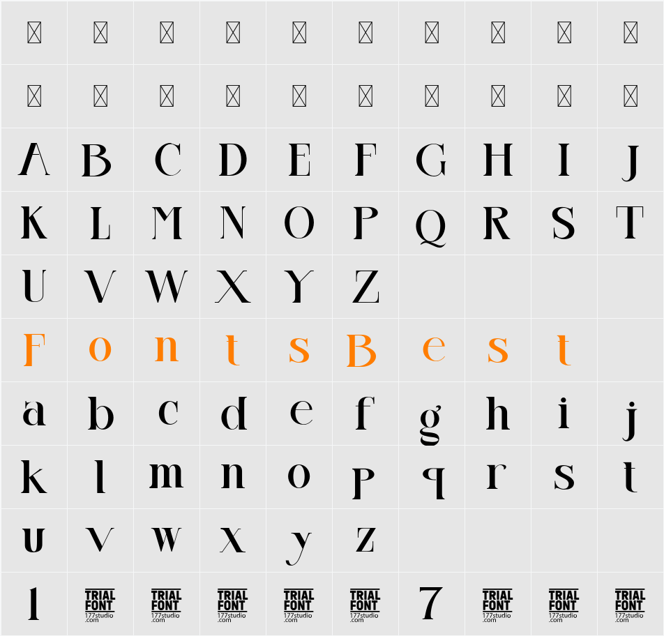 starting martello demo Character Map