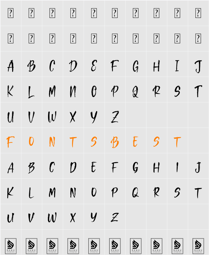 Thevalo Brush Character Map