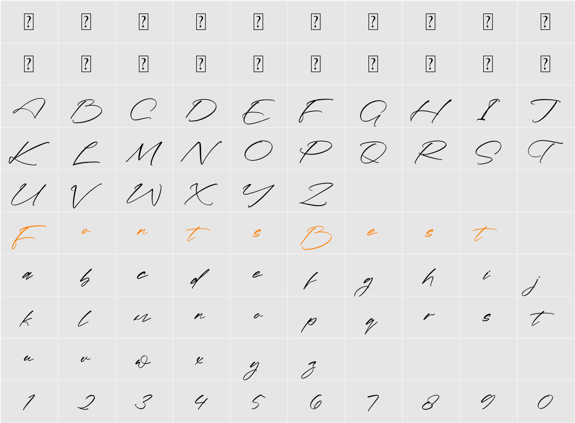 Terrycotta Character Map