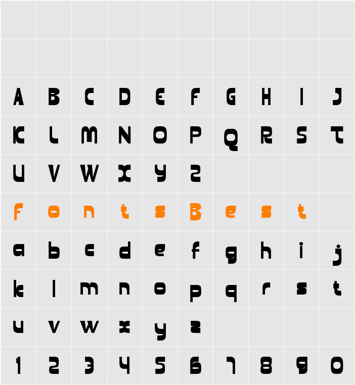 Zephyrine Black Character Map