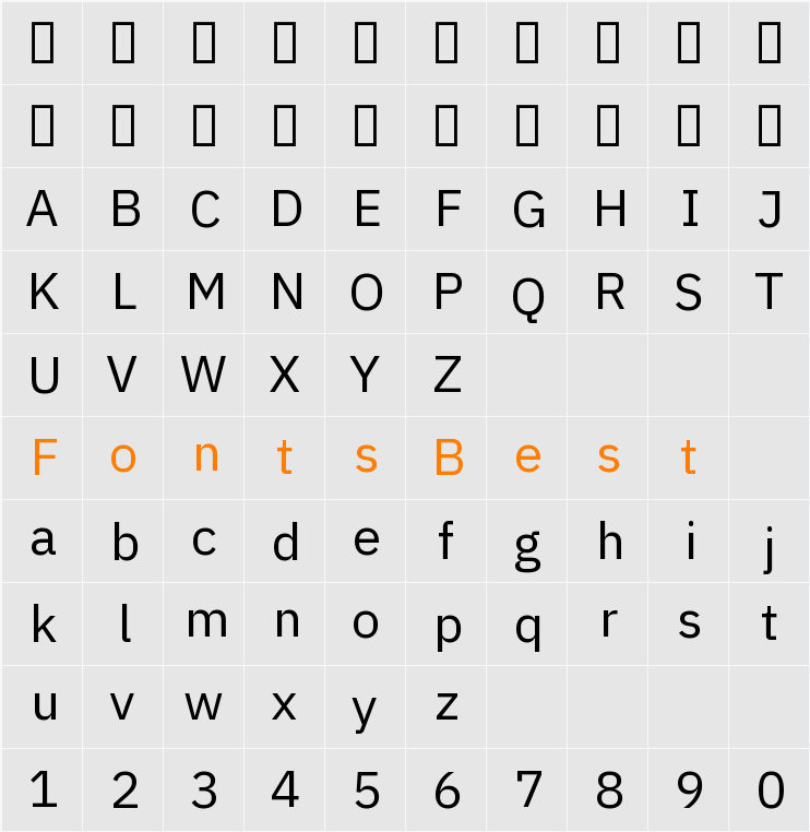 IBM Plex Sans KR Character Map