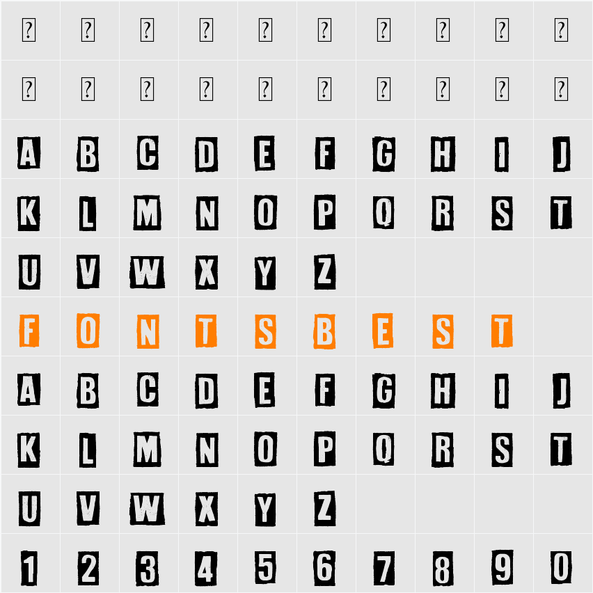 White On Black Character Map