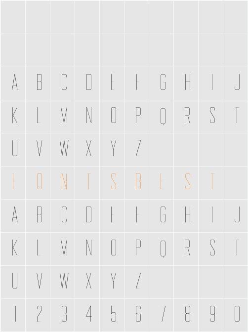 Gemsbuck 04 Thin Character Map