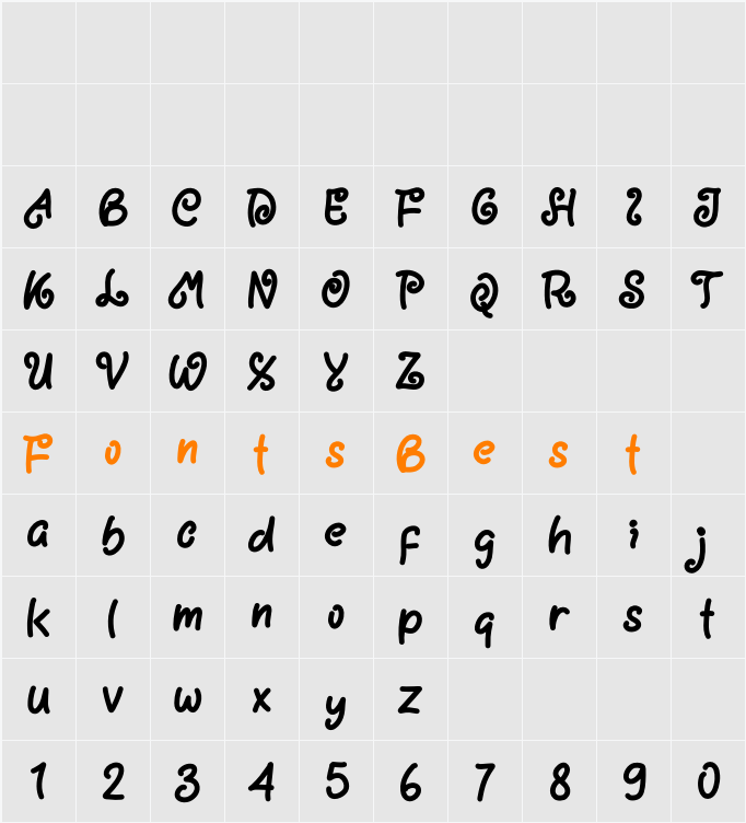 Curly Spring Character Map