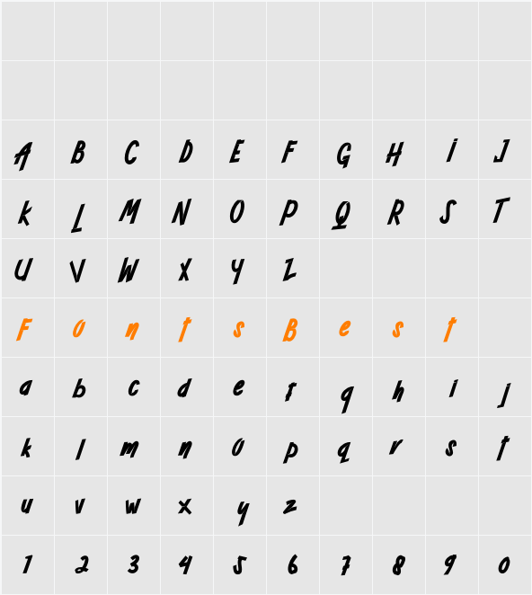  ADRENALINE Character Map