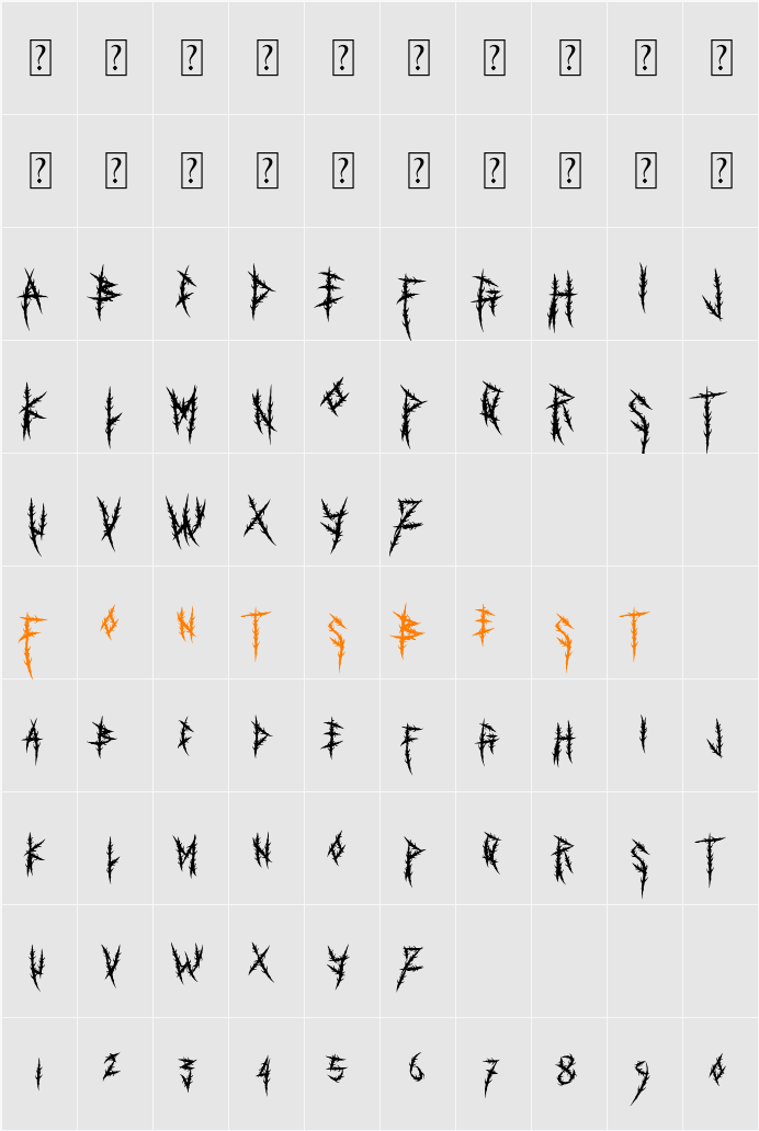 Bigmad Character Map