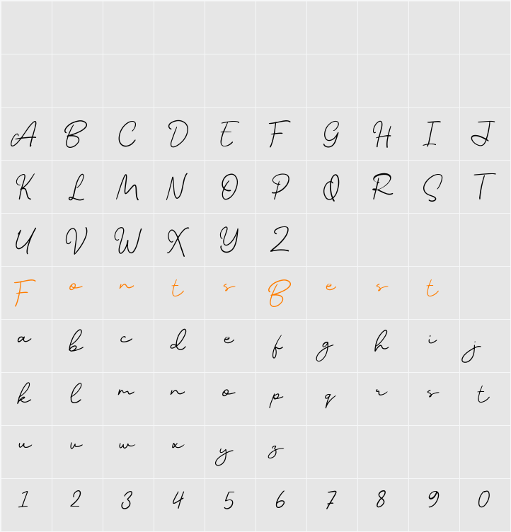 Alucky Character Map