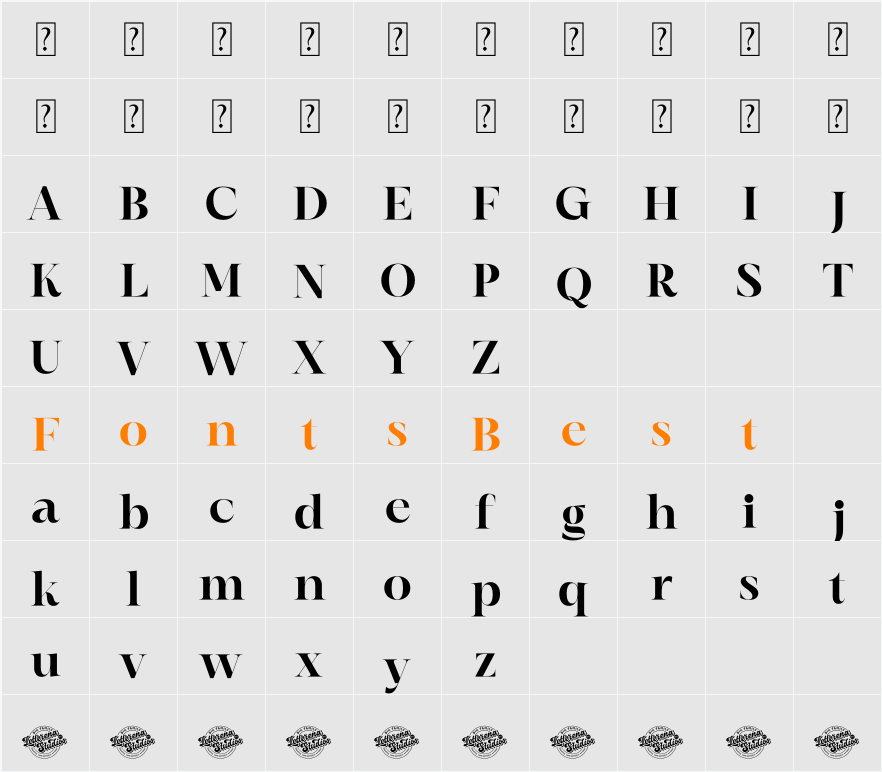 Elegan Blend DEMO VERSION Character Map
