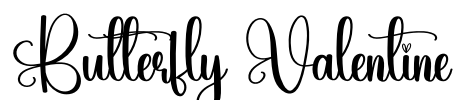 Butterfly Valentine Font Image