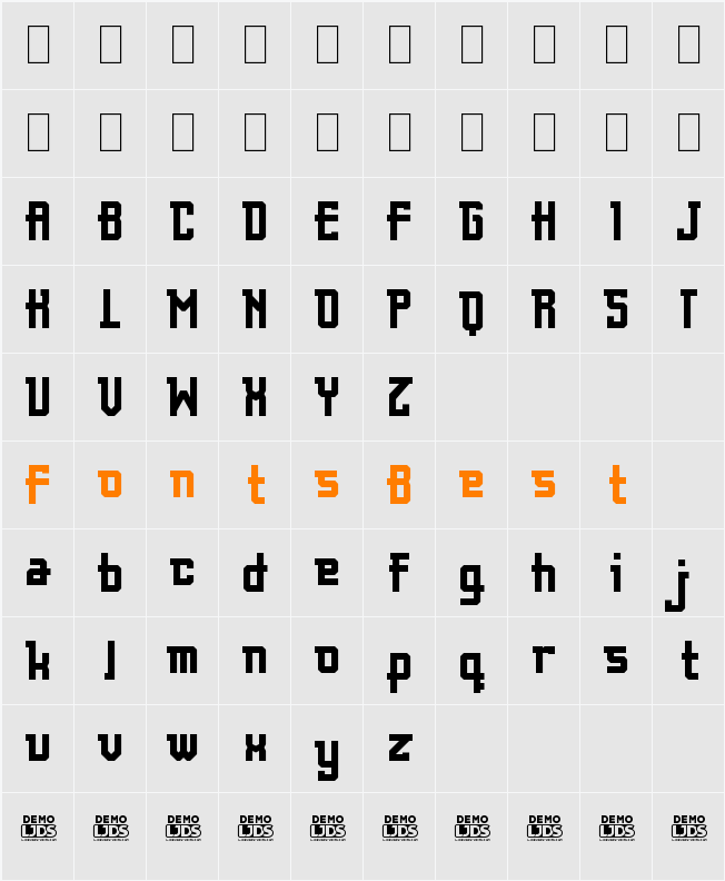 Forest Block DEMO Character Map