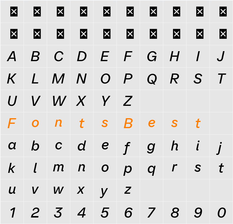 SFT Ritam Sans TRIAL Variable Medium Character Map