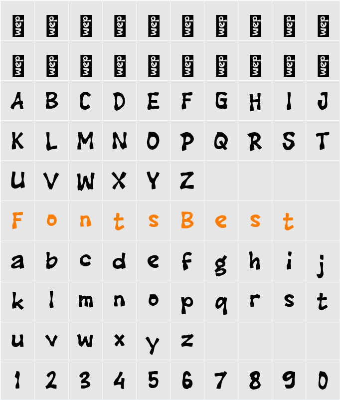 M Mexina Character Map
