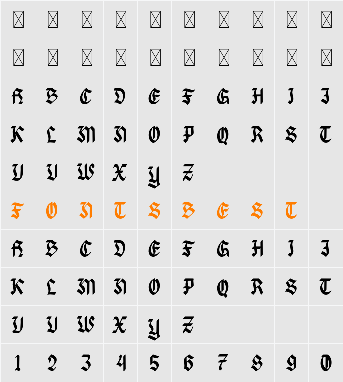 Swoxest Character Map