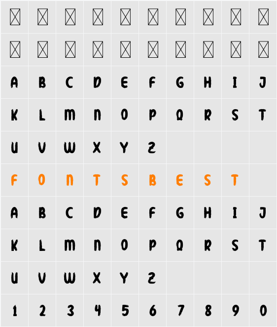 Writing Brush Character Map