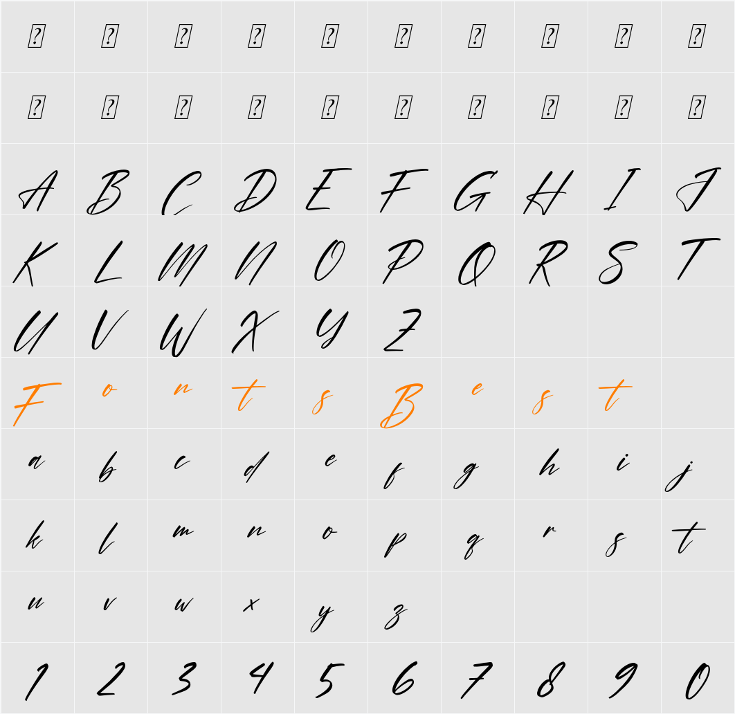 Hirarki Signature Character Map