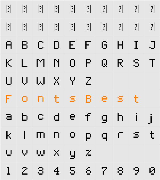 Pixelon Character Map
