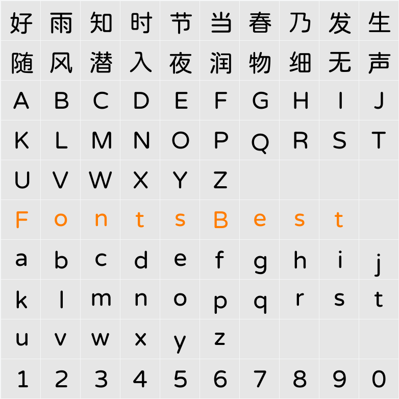 猫啃网糖圆体 Character Map