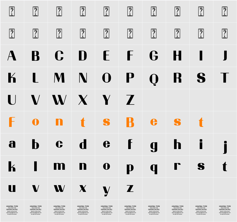 Bralink Character Map