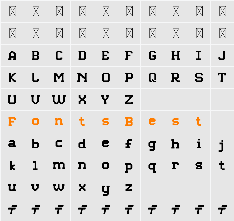 Energix Slab Character Map