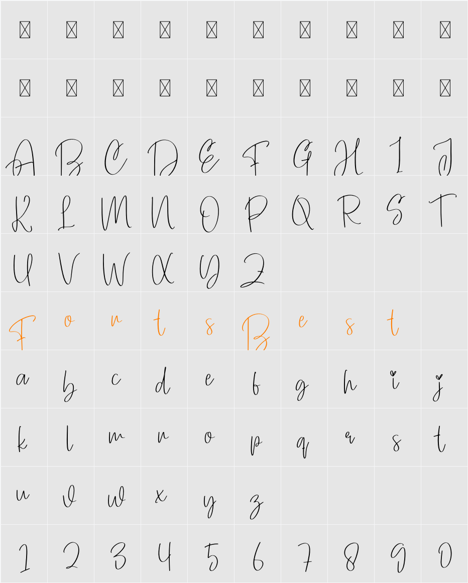 Digital Paper Character Map