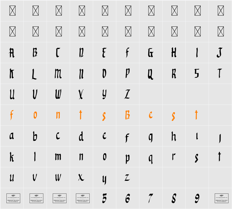 Blackthorn Free Character Map