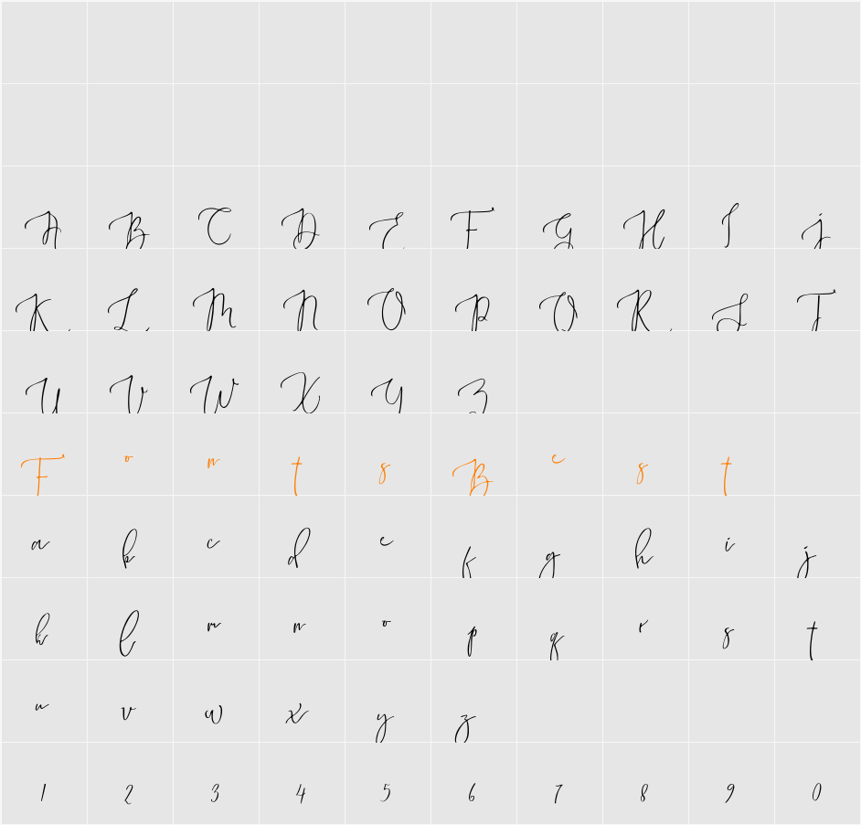 Marsya Script Character Map