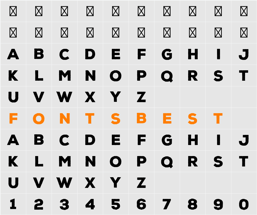 Nexa Rust Sans Demo Black Character Map