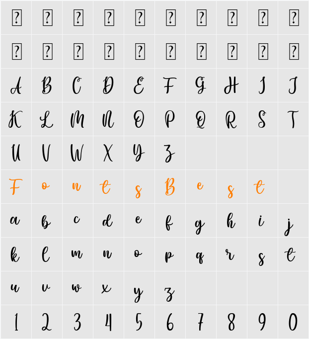 Albertha Character Map