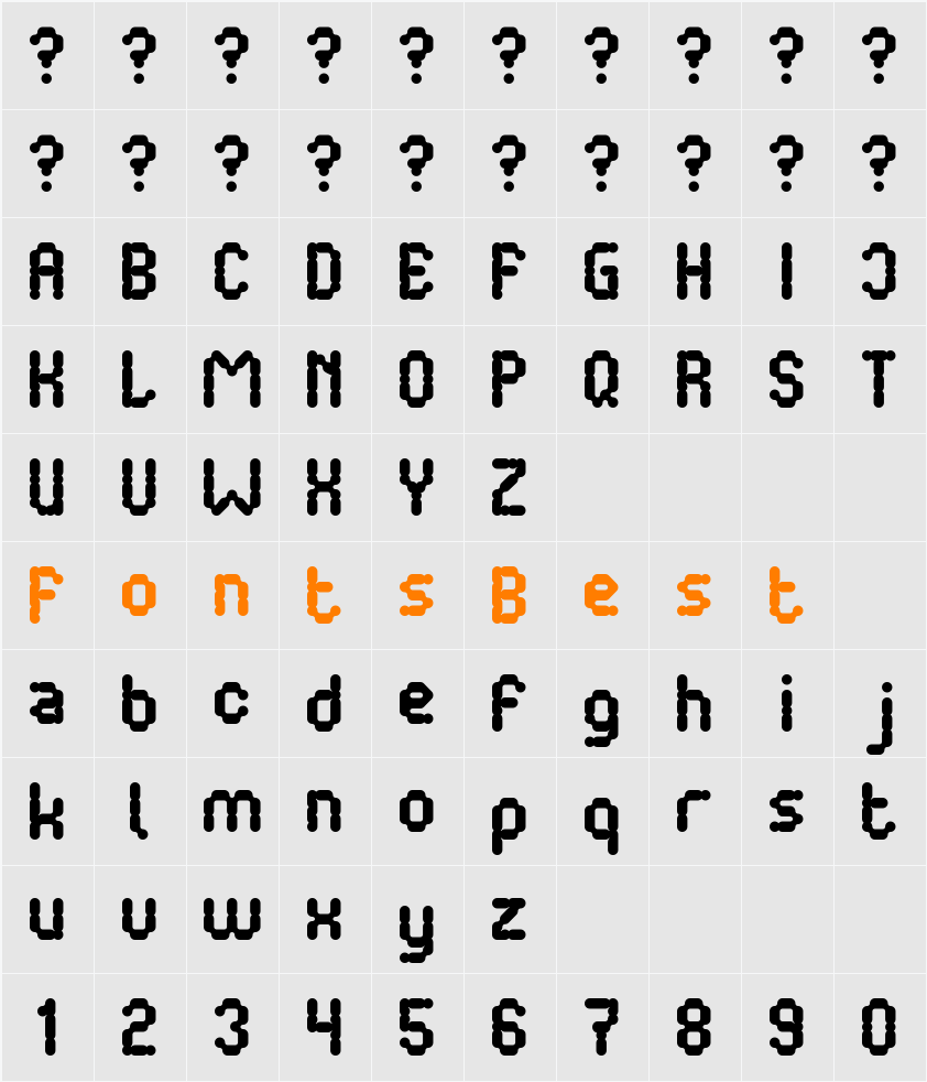 BATTERY Character Map