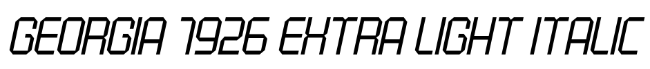 Georgia 1926 Extra Light Italic Font Image