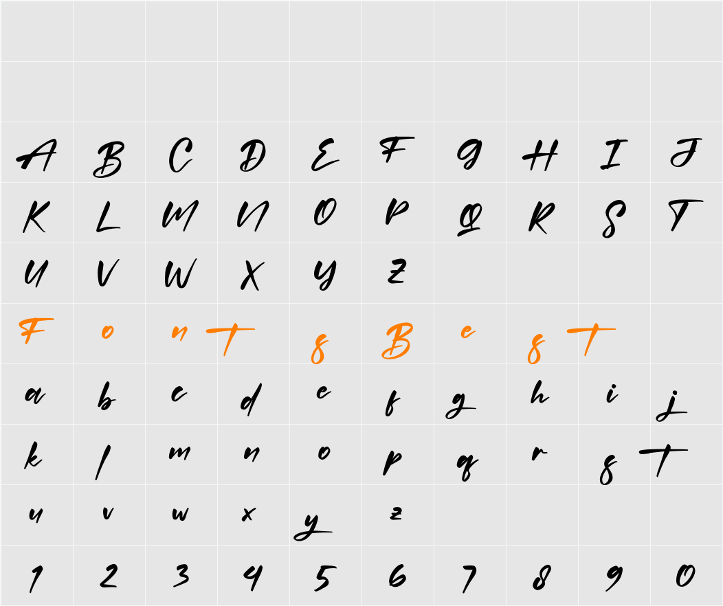 Quillajas Script Character Map