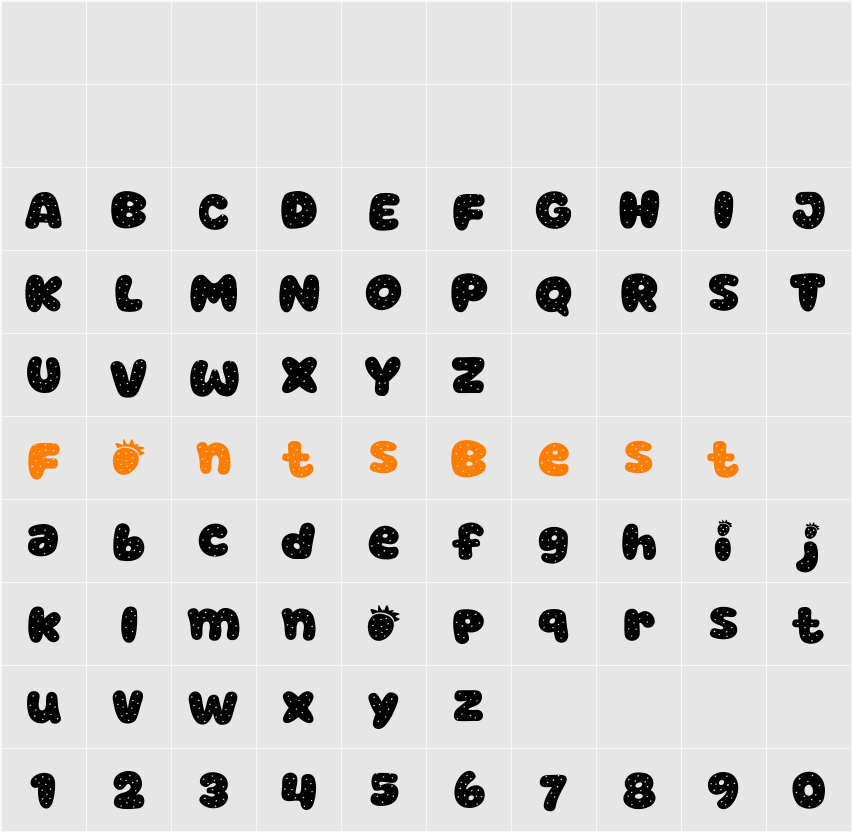 Haloberry Character Map