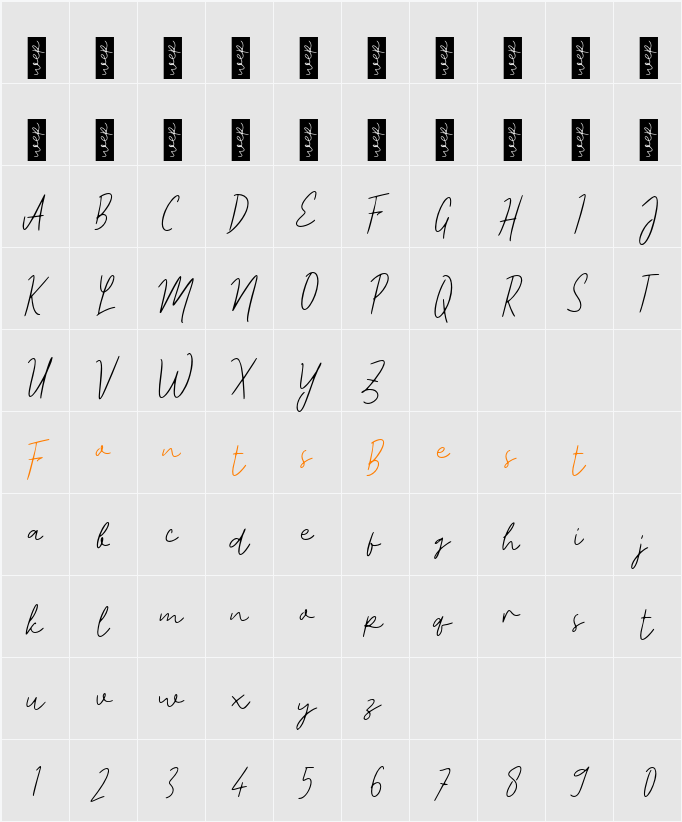 L Lukisan Character Map