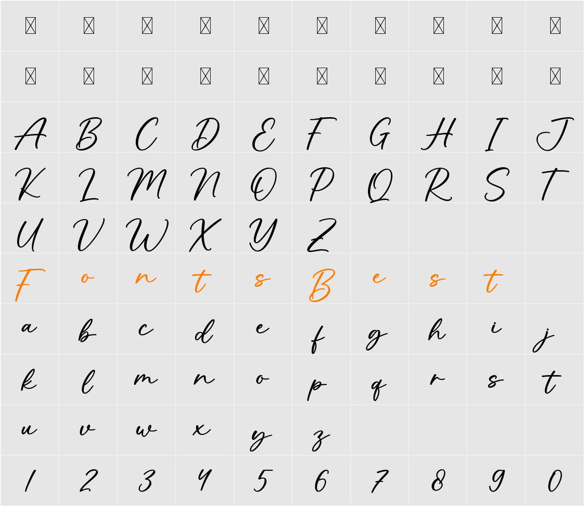 Octavie Character Map
